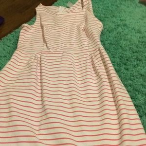 Pink and white striped dress